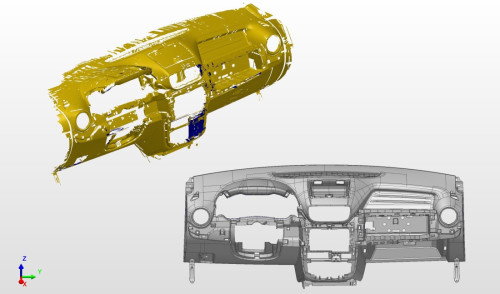 3D-сканирование приборной панели автомобиля